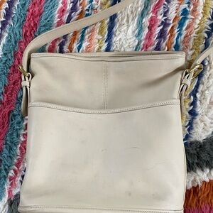 Vintage Coach Ivory Leather Bag
